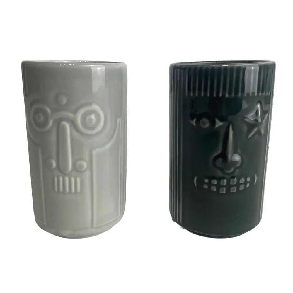 Ikea Tiki Mugs Frekvens Maria Vinka 13 oz Stoneware Drinking Glass Hawaiian Rare